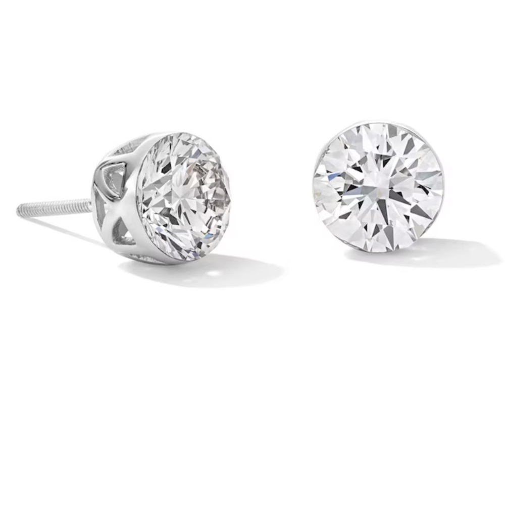 Zales White Gold Diamond Solitaire Stud Earrings